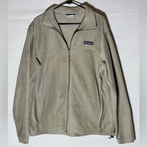 Columbia Men’s full zip plush jacket. Color-Tan Size-L